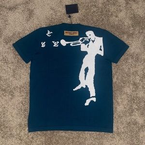 UNISEX Louis Vuitton Jazz Blues, LV Designer T-Shirt in Navy Blue | OBO!